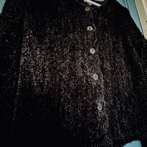 Made in US Cozy Black Button-Up Cardigan